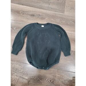 Analogie by Luibelle Baby Girl Green Knit Sweater Long Sleeve One Piece 2‎ #7